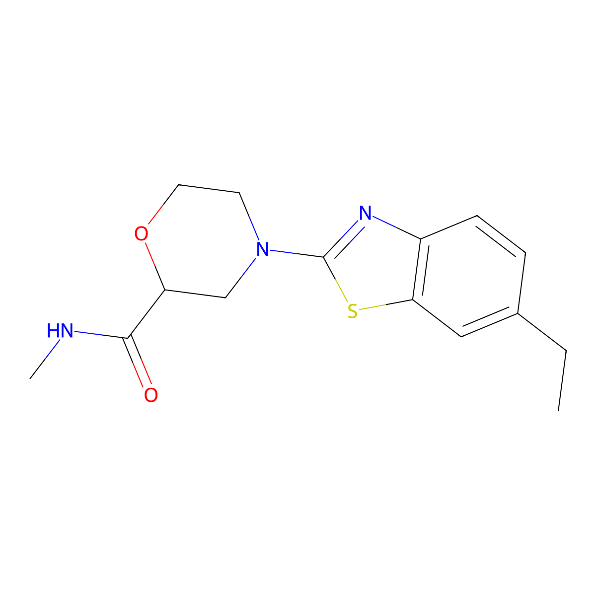 4-(6-ethyl-1,3-benzothiazol-2-yl)-N-methylmorpholine-2-carboxamide molecular structure, CAS 2877639-37-5