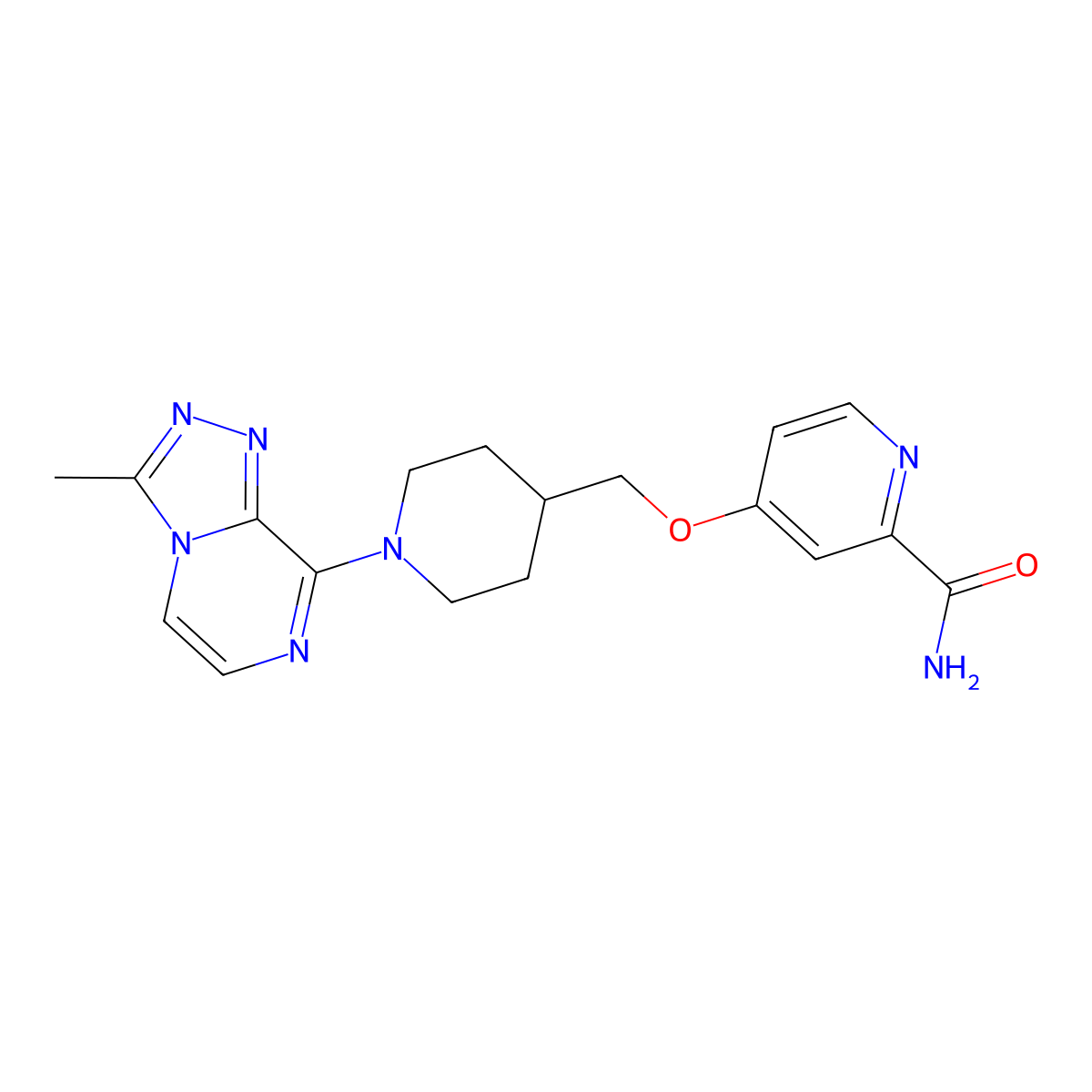 4-[(1-{3-Methyl-[1,2,4]triazolo[4,3-a]pyrazin-8-yl}piperidin-4-yl)methoxy]pyridine-2-carboxamide molecular structure, CAS 2877639-52-4