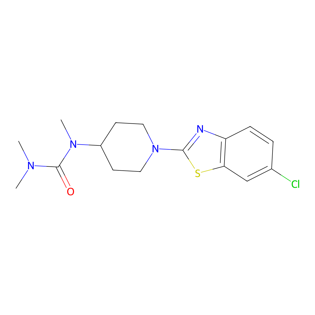 1-[1-(6-Chloro-1,3-benzothiazol-2-yl)piperidin-4-yl]-1,3,3-trimethylurea molecular structure, CAS 2877639-82-0