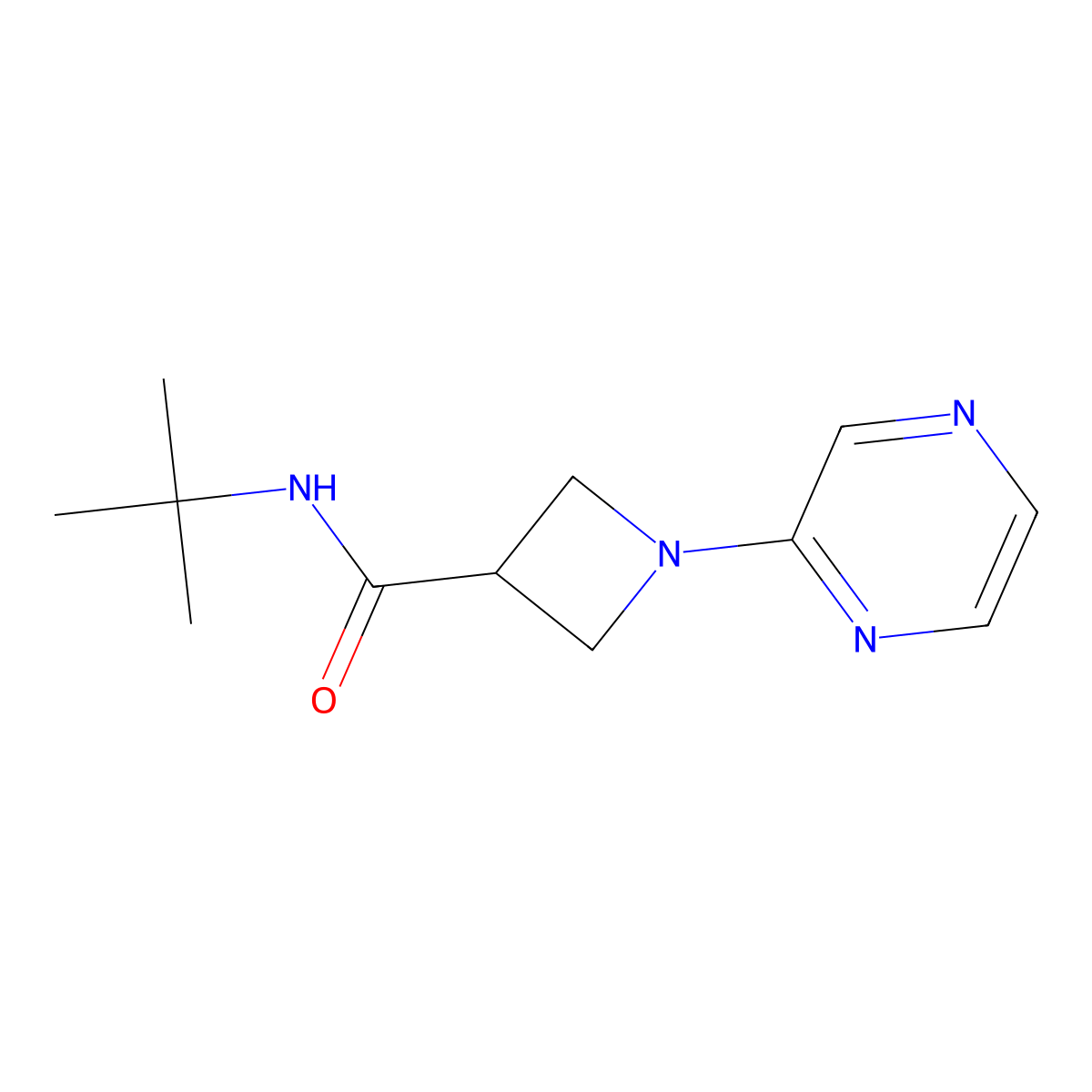 N-tert-butyl-1-(pyrazin-2-yl)azetidine-3-carboxamide molecular structure, CAS 2877639-85-3