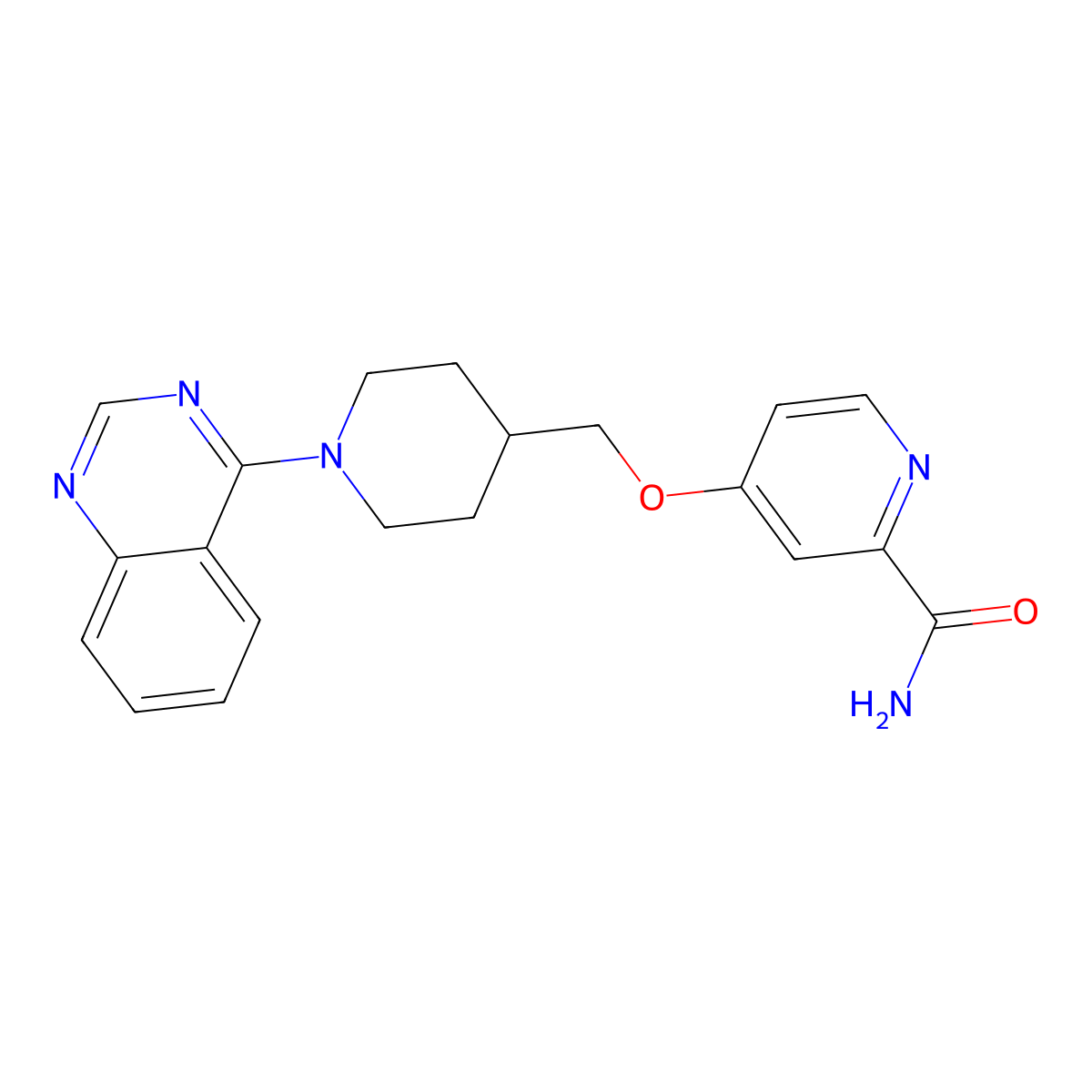4-{[1-(Quinazolin-4-yl)piperidin-4-yl]methoxy}pyridine-2-carboxamide molecular structure, CAS 2877639-87-5