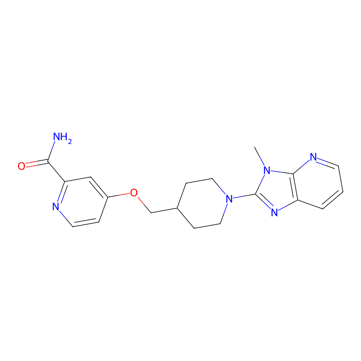 4-[(1-{3-methyl-3H-imidazo[4,5-b]pyridin-2-yl}piperidin-4-yl)methoxy]pyridine-2-carboxamide molecular structure, CAS 2877639-88-6