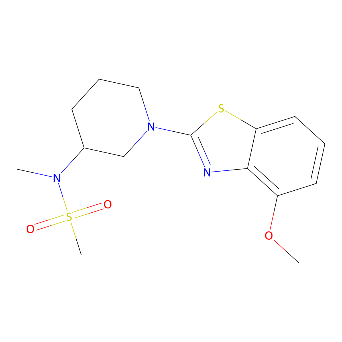 N-[1-(4-methoxy-1,3-benzothiazol-2-yl)piperidin-3-yl]-N-methylmethanesulfonamide molecular structure, CAS 2877639-97-7