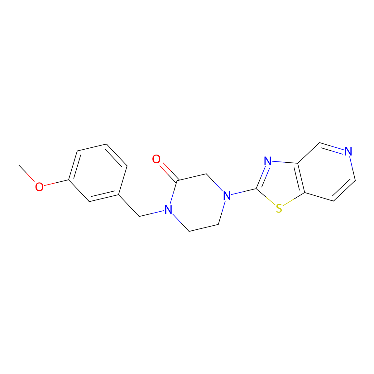 1-[(3-Methoxyphenyl)methyl]-4-{[1,3]thiazolo[4,5-c]pyridin-2-yl}piperazin-2-one molecular structure, CAS 2877640-30-5