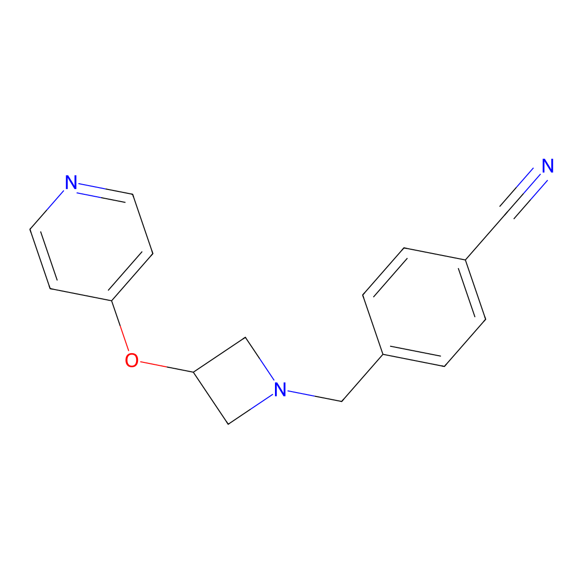 4-{[3-(Pyridin-4-yloxy)azetidin-1-yl]methyl}benzonitrile molecular structure, CAS 2877640-70-3