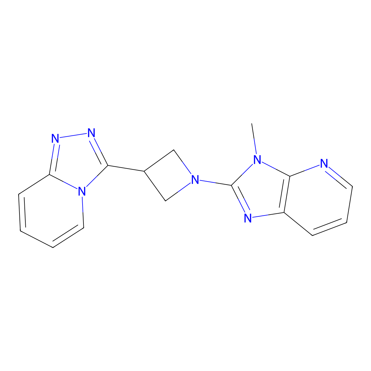 1-{3-methyl-3H-imidazo[4,5-b]pyridin-2-yl}-3-{[1,2,4]triazolo[4,3-a]pyridin-3-yl}azetidine molecular structure, CAS 2877640-71-4