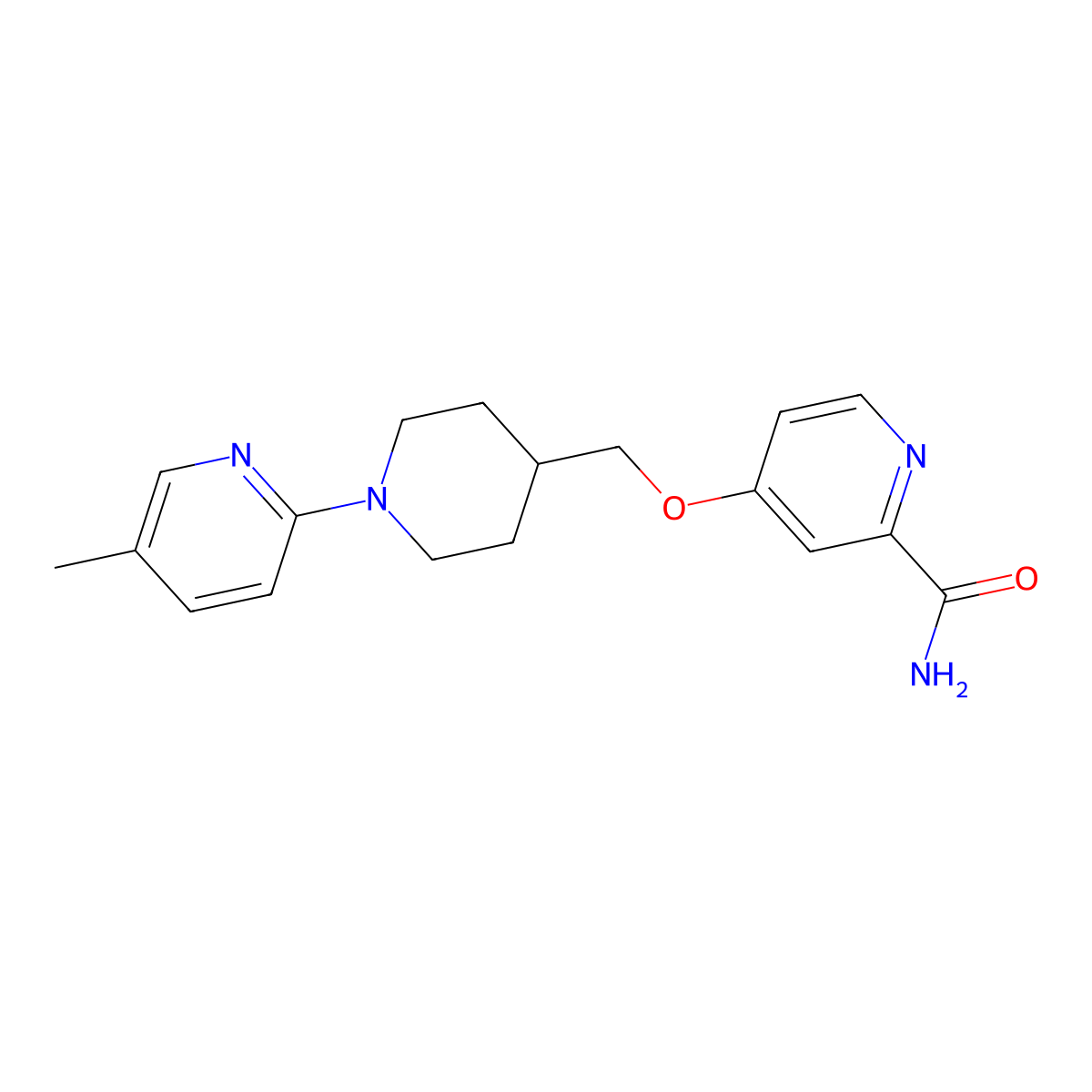 4-{[1-(5-Methylpyridin-2-yl)piperidin-4-yl]methoxy}pyridine-2-carboxamide molecular structure, CAS 2877640-81-6