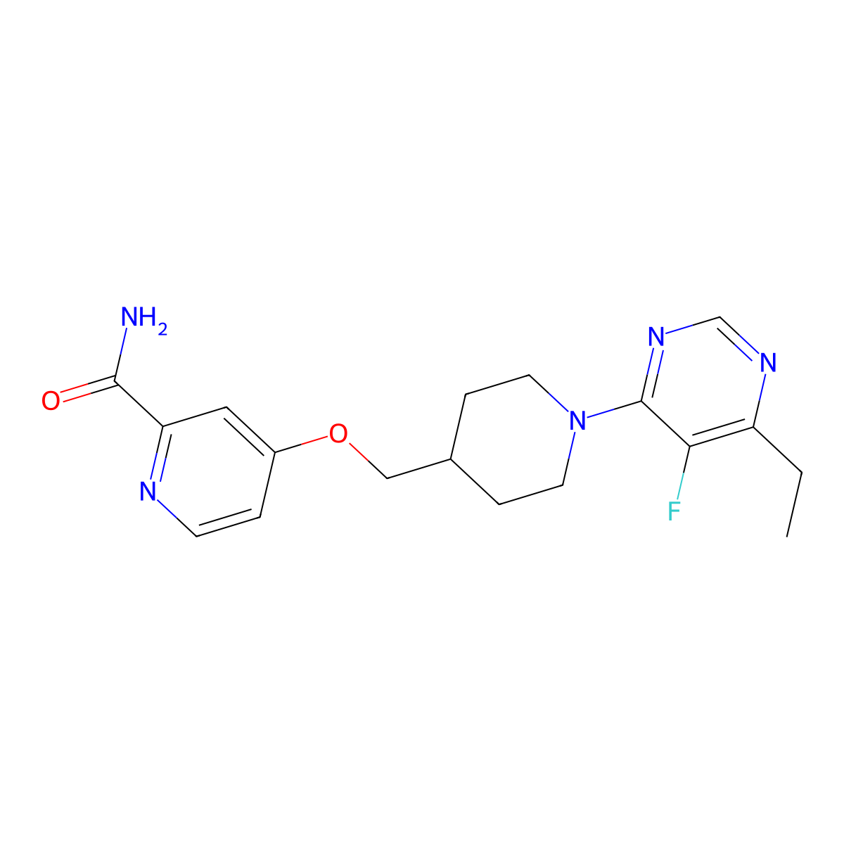 4-{[1-(6-Ethyl-5-fluoropyrimidin-4-yl)piperidin-4-yl]methoxy}pyridine-2-carboxamide molecular structure, CAS 2877640-83-8