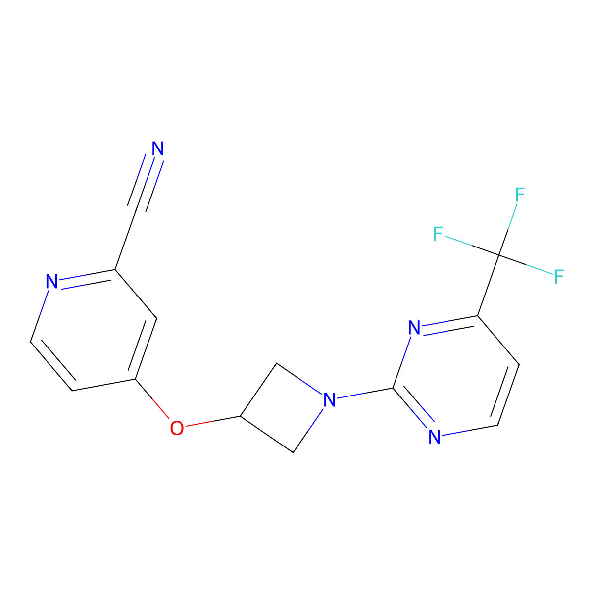 4-({1-[4-(Trifluoromethyl)pyrimidin-2-yl]azetidin-3-yl}oxy)pyridine-2-carbonitrile molecular structure, CAS 2877640-84-9