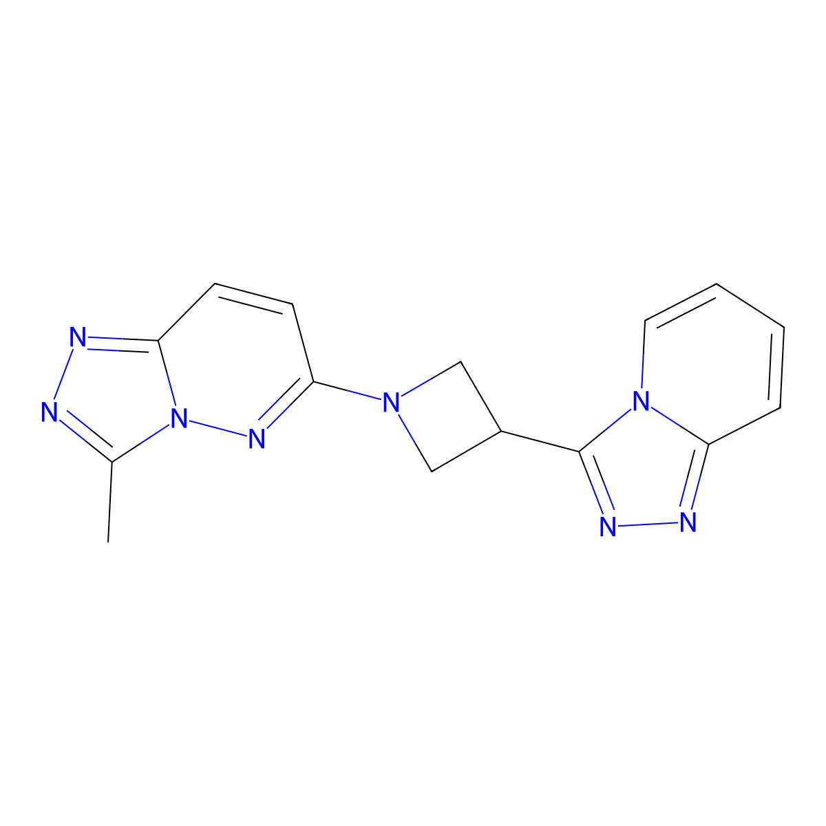 1-{3-Methyl-[1,2,4]triazolo[4,3-b]pyridazin-6-yl}-3-{[1,2,4]triazolo[4,3-a]pyridin-3-yl}azetidine molecular structure, CAS 2877640-88-3