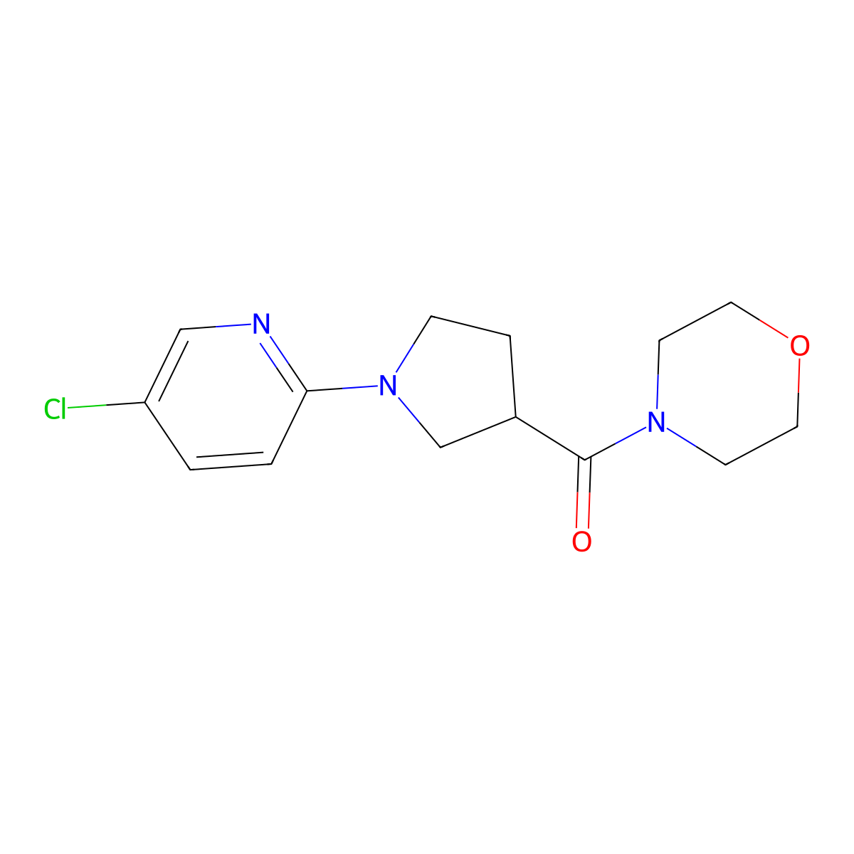 4-[1-(5-Chloropyridin-2-yl)pyrrolidine-3-carbonyl]morpholine molecular structure, CAS 2877641-13-7