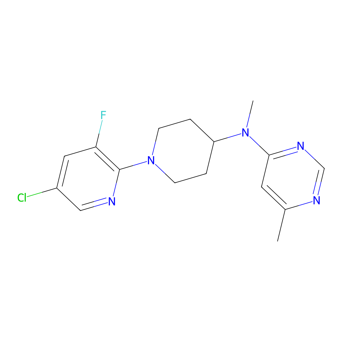 N-[1-(5-chloro-3-fluoropyridin-2-yl)piperidin-4-yl]-N,6-dimethylpyrimidin-4-amine molecular structure, CAS 2877641-46-6