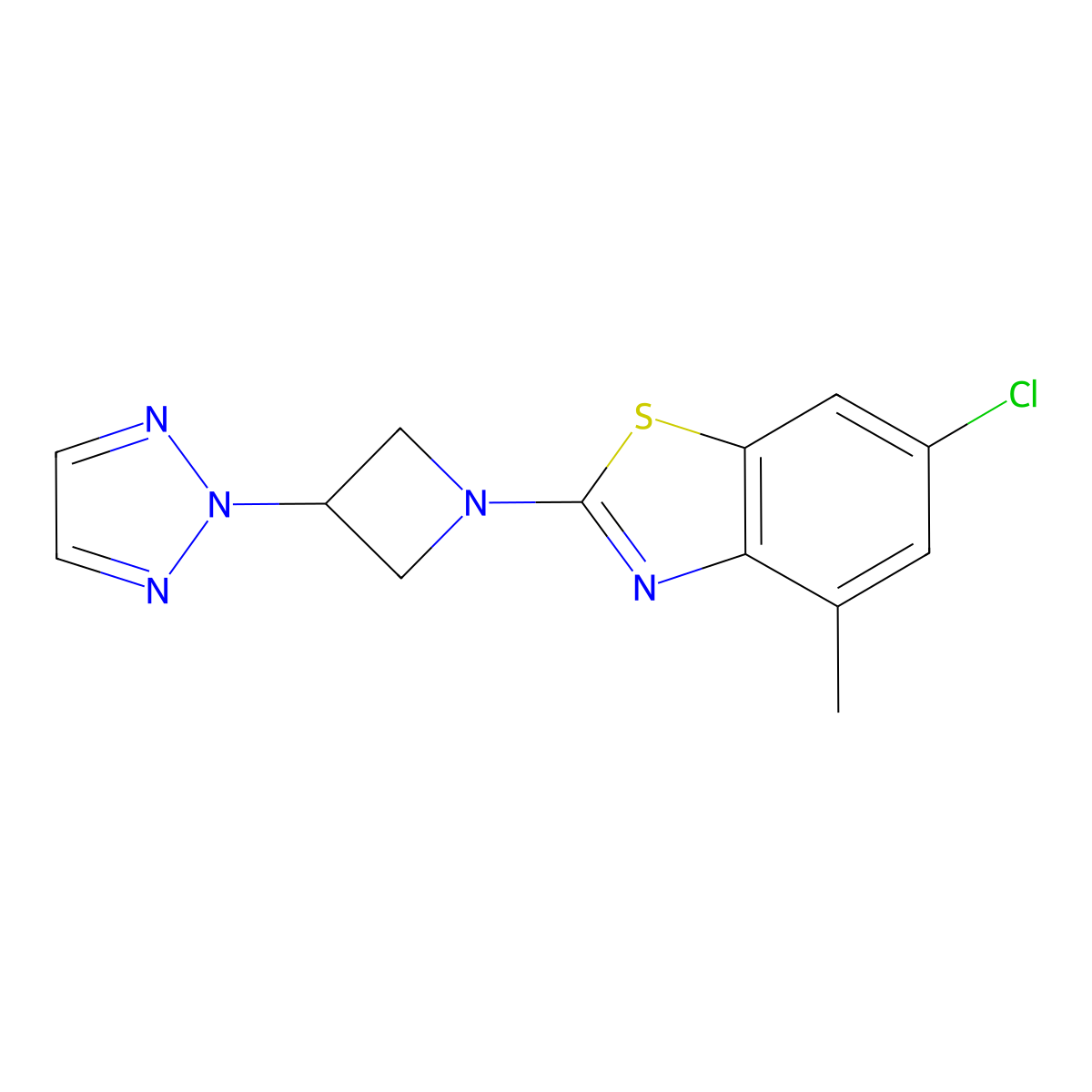 6-chloro-4-methyl-2-[3-(2H-1,2,3-triazol-2-yl)azetidin-1-yl]-1,3-benzothiazole molecular structure, CAS 2877641-49-9