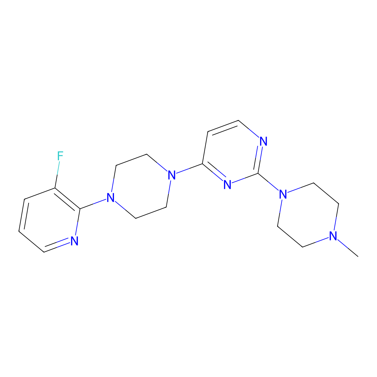 4-[4-(3-Fluoropyridin-2-yl)piperazin-1-yl]-2-(4-methylpiperazin-1-yl)pyrimidine molecular structure, CAS 2877641-75-1