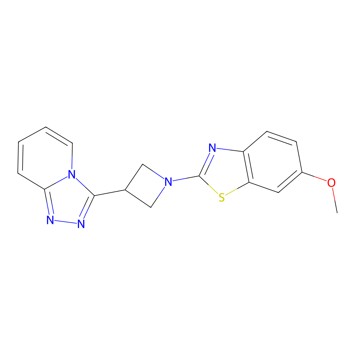 6-Methoxy-2-(3-{[1,2,4]triazolo[4,3-a]pyridin-3-yl}azetidin-1-yl)-1,3-benzothiazole molecular structure, CAS 2877641-81-9