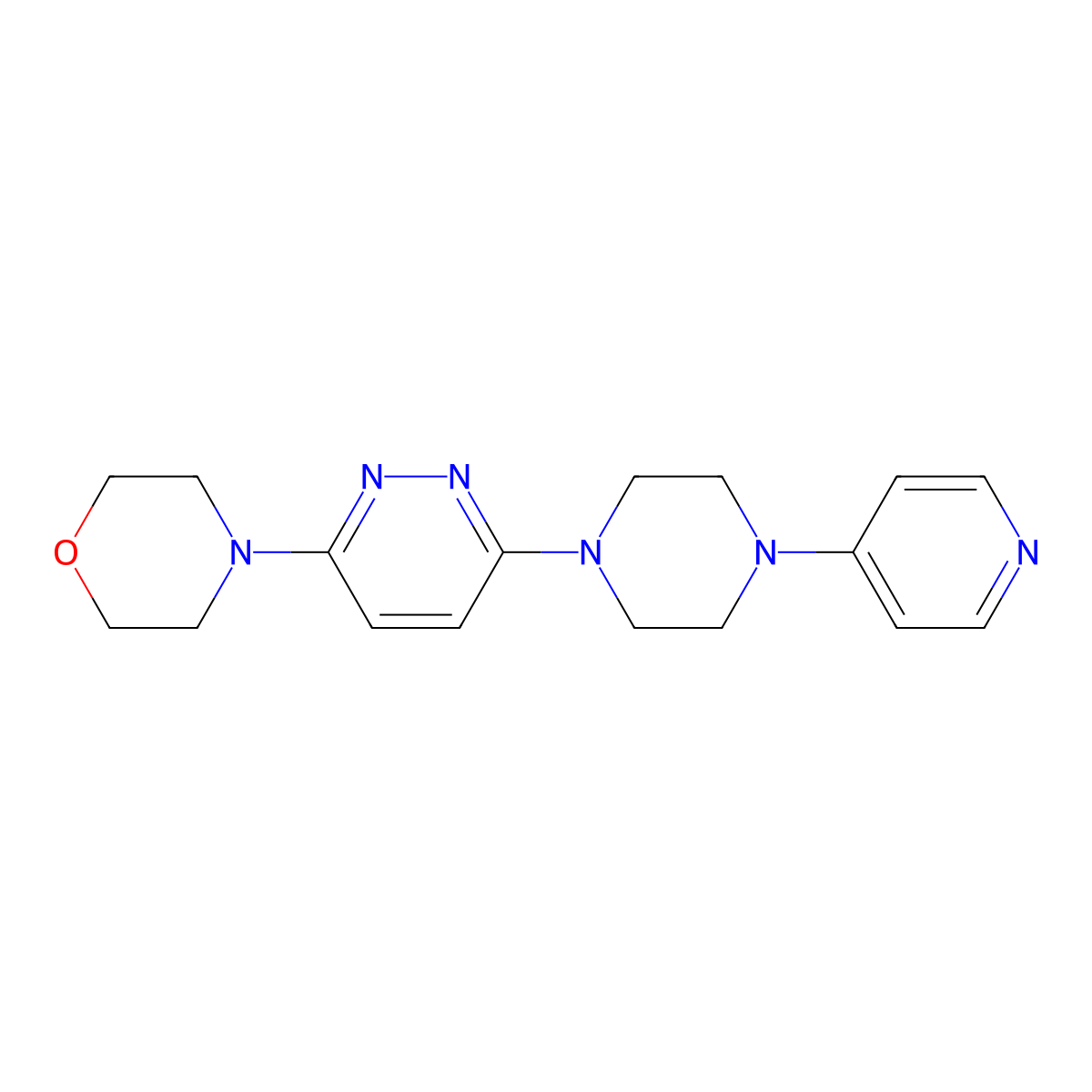 4-{6-[4-(Pyridin-4-yl)piperazin-1-yl]pyridazin-3-yl}morpholine molecular structure, CAS 2877641-82-0