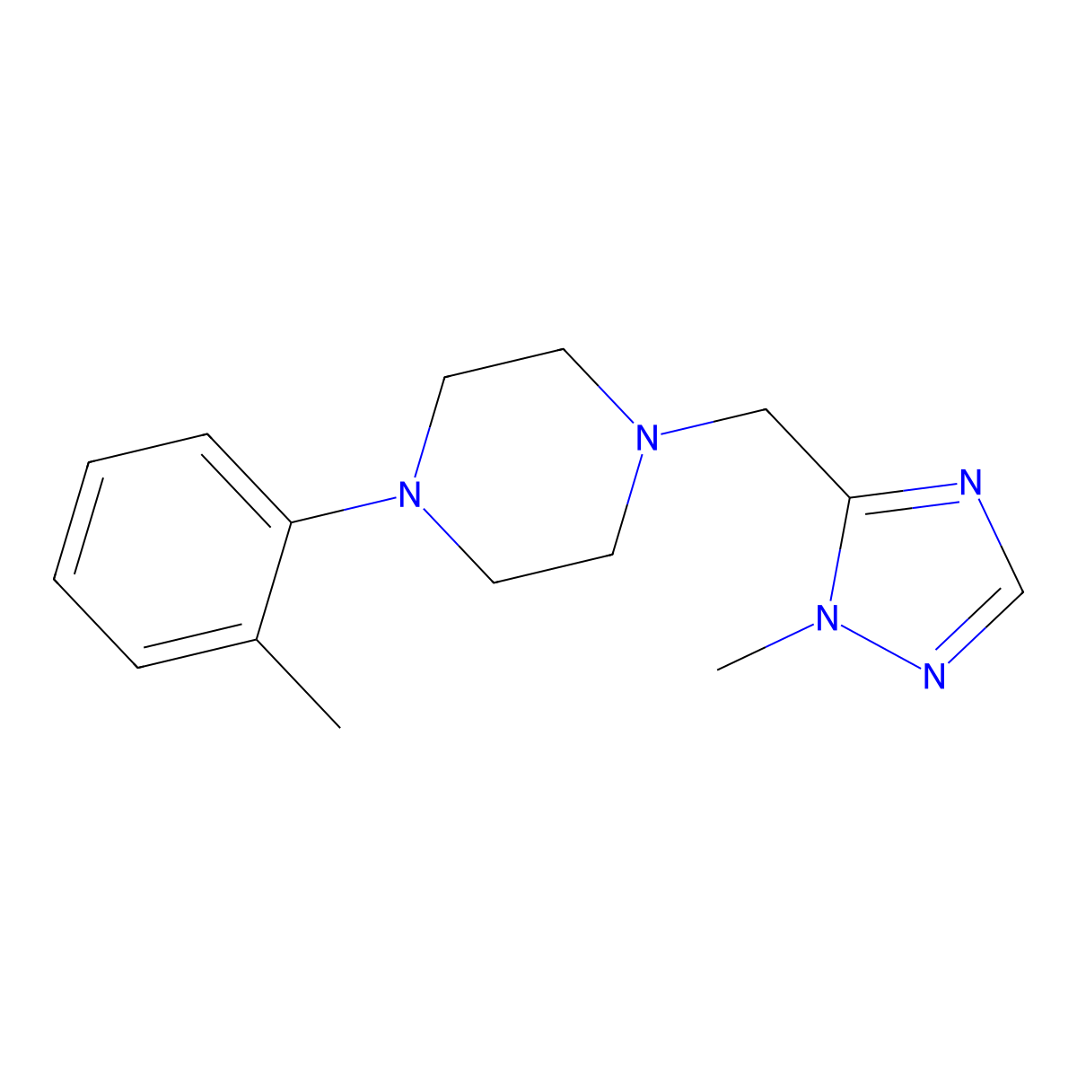 1-[(1-methyl-1H-1,2,4-triazol-5-yl)methyl]-4-(2-methylphenyl)piperazine molecular structure, CAS 2877641-92-2