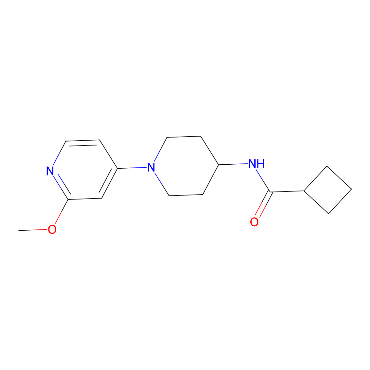N-[1-(2-methoxypyridin-4-yl)piperidin-4-yl]cyclobutanecarboxamide molecular structure, CAS 2877642-52-7