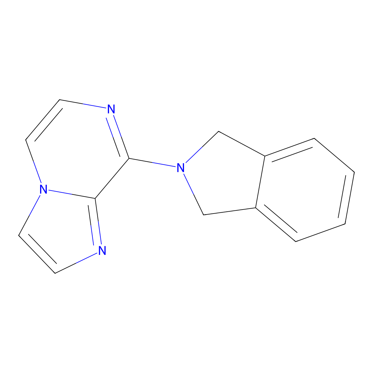 2-{imidazo[1,2-a]pyrazin-8-yl}-2,3-dihydro-1H-isoindole molecular structure, CAS 2877643-27-9