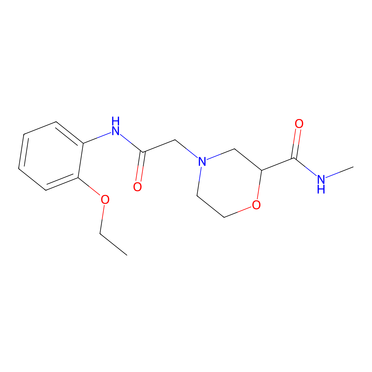 4-{[(2-ethoxyphenyl)carbamoyl]methyl}-N-methylmorpholine-2-carboxamide molecular structure, CAS 2877643-30-4
