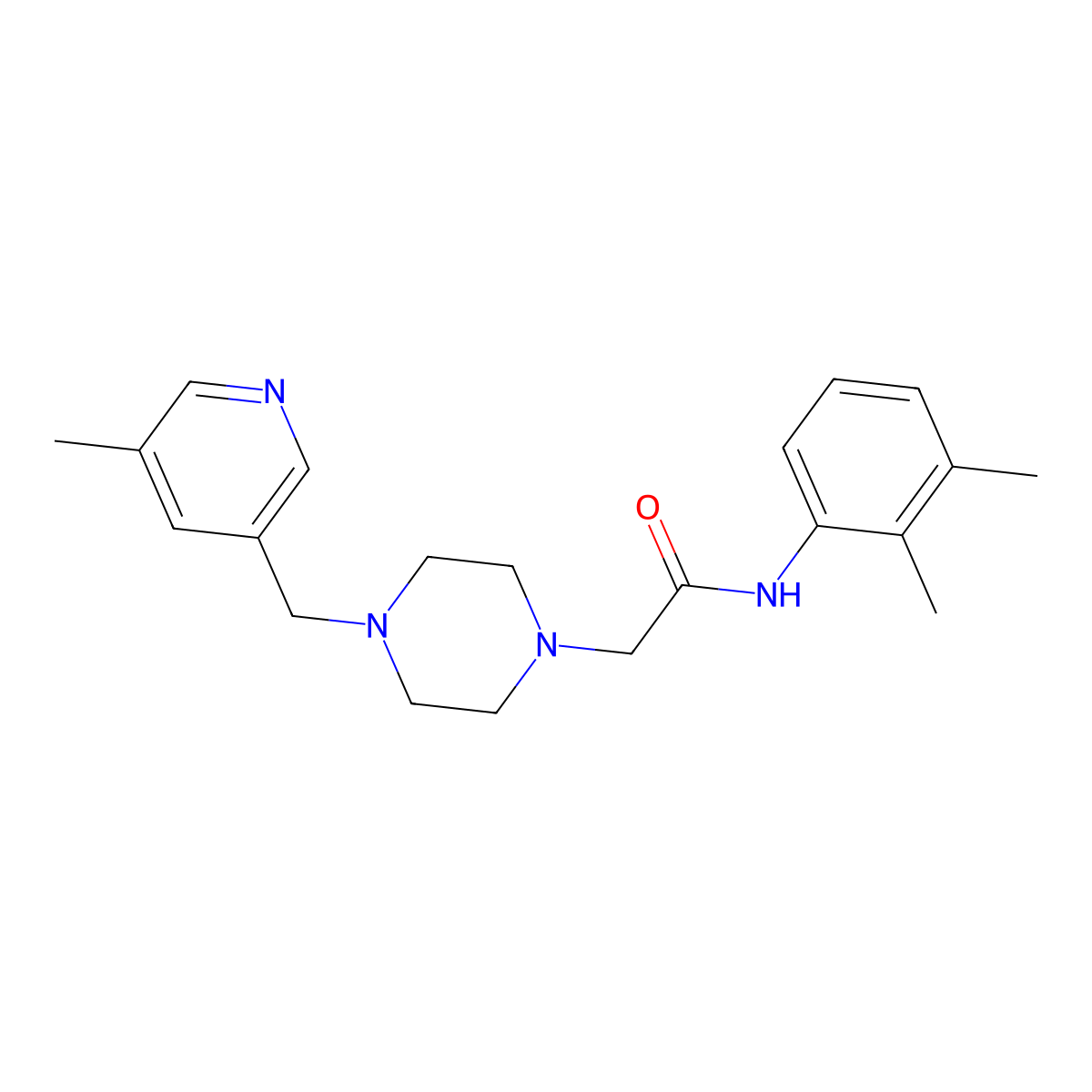 N-(2,3-dimethylphenyl)-2-{4-[(5-methylpyridin-3-yl)methyl]piperazin-1-yl}acetamide molecular structure, CAS 2877643-43-9