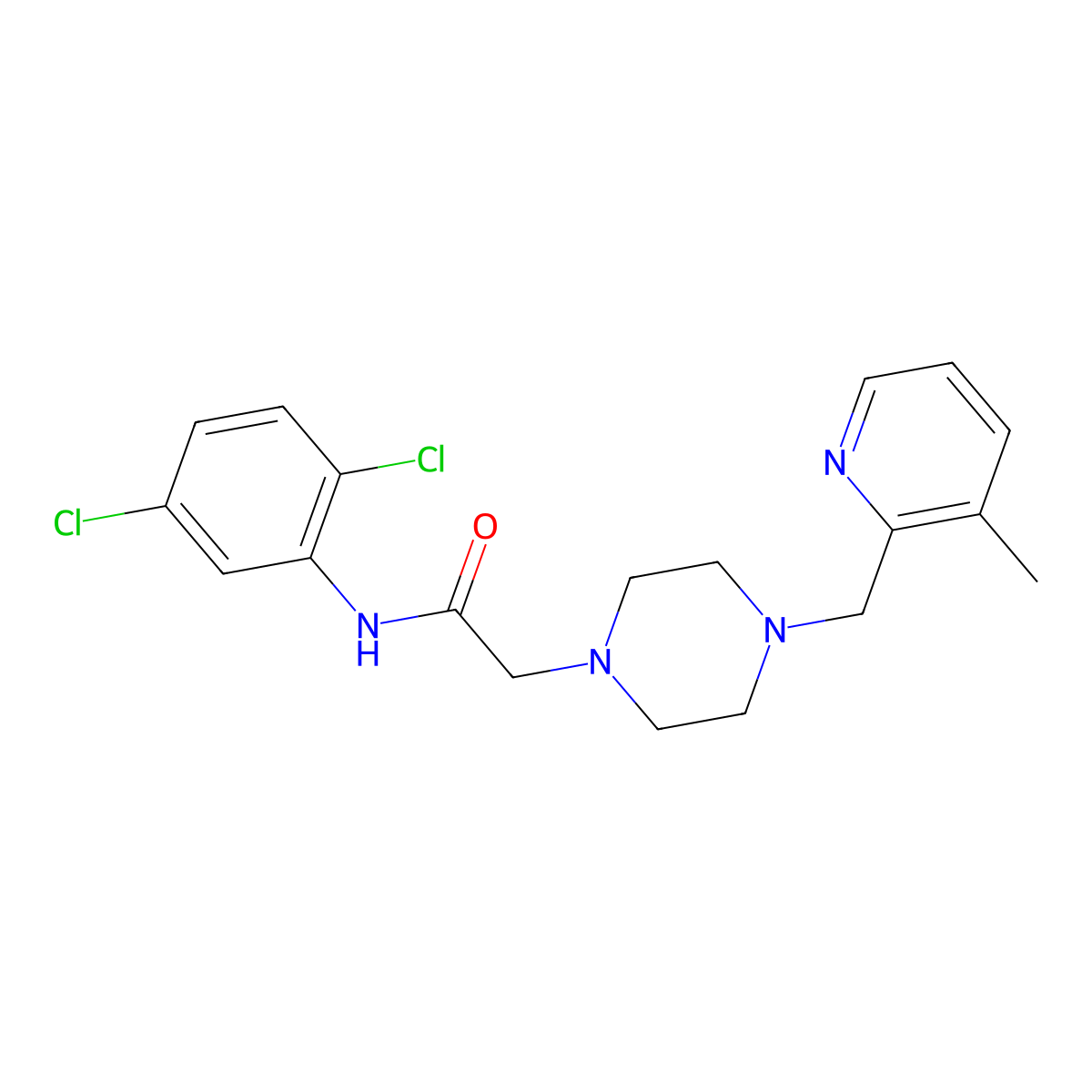 N-(2,5-dichlorophenyl)-2-{4-[(3-methylpyridin-2-yl)methyl]piperazin-1-yl}acetamide molecular structure, CAS 2877643-67-7
