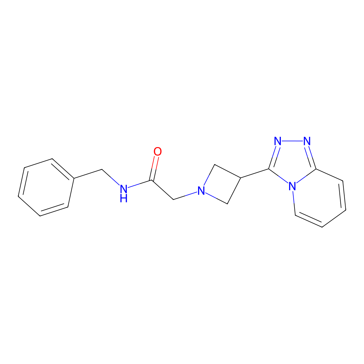N-benzyl-2-(3-{[1,2,4]triazolo[4,3-a]pyridin-3-yl}azetidin-1-yl)acetamide molecular structure, CAS 2877643-81-5