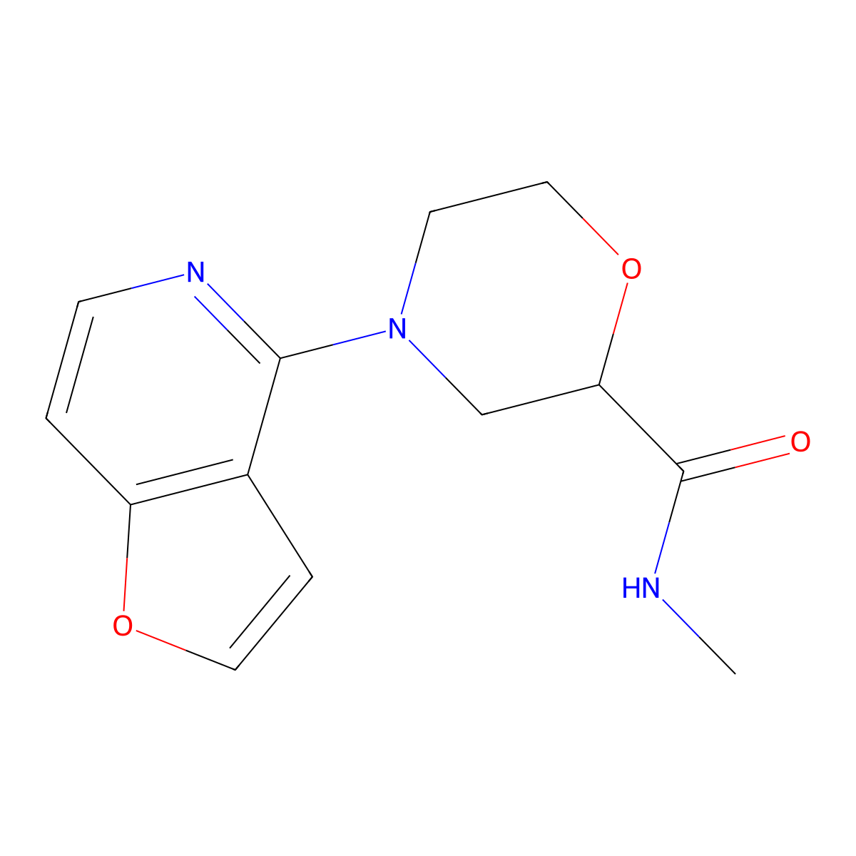 4-{furo[3,2-c]pyridin-4-yl}-N-methylmorpholine-2-carboxamide molecular structure, CAS 2877643-86-0