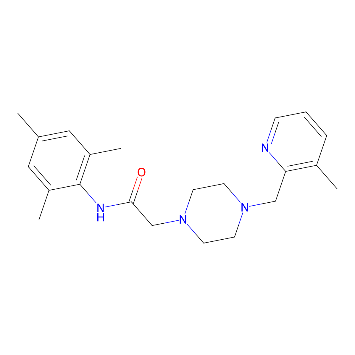 2-{4-[(3-methylpyridin-2-yl)methyl]piperazin-1-yl}-N-(2,4,6-trimethylphenyl)acetamide molecular structure, CAS 2877643-90-6