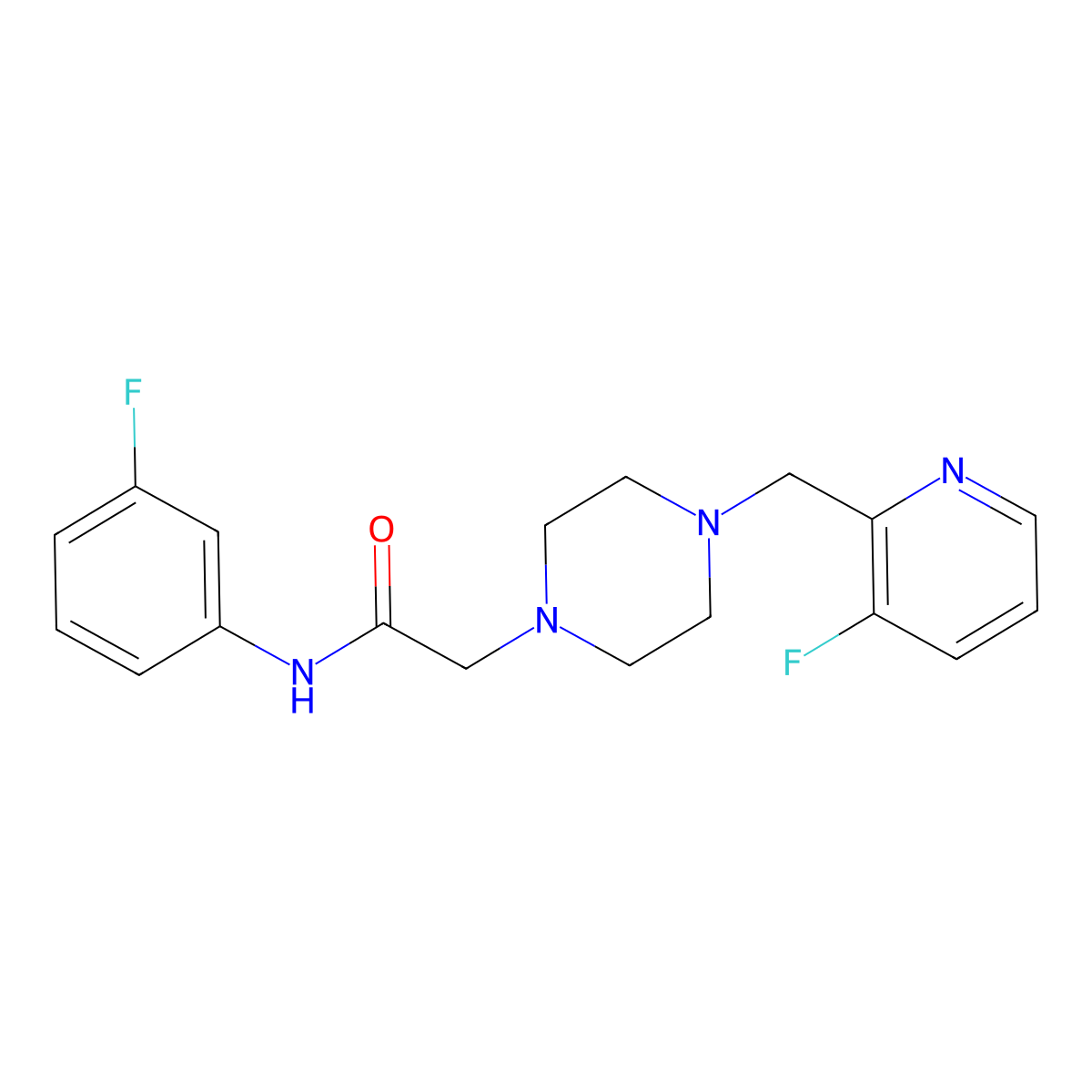 N-(3-fluorophenyl)-2-{4-[(3-fluoropyridin-2-yl)methyl]piperazin-1-yl}acetamide molecular structure, CAS 2877643-92-8