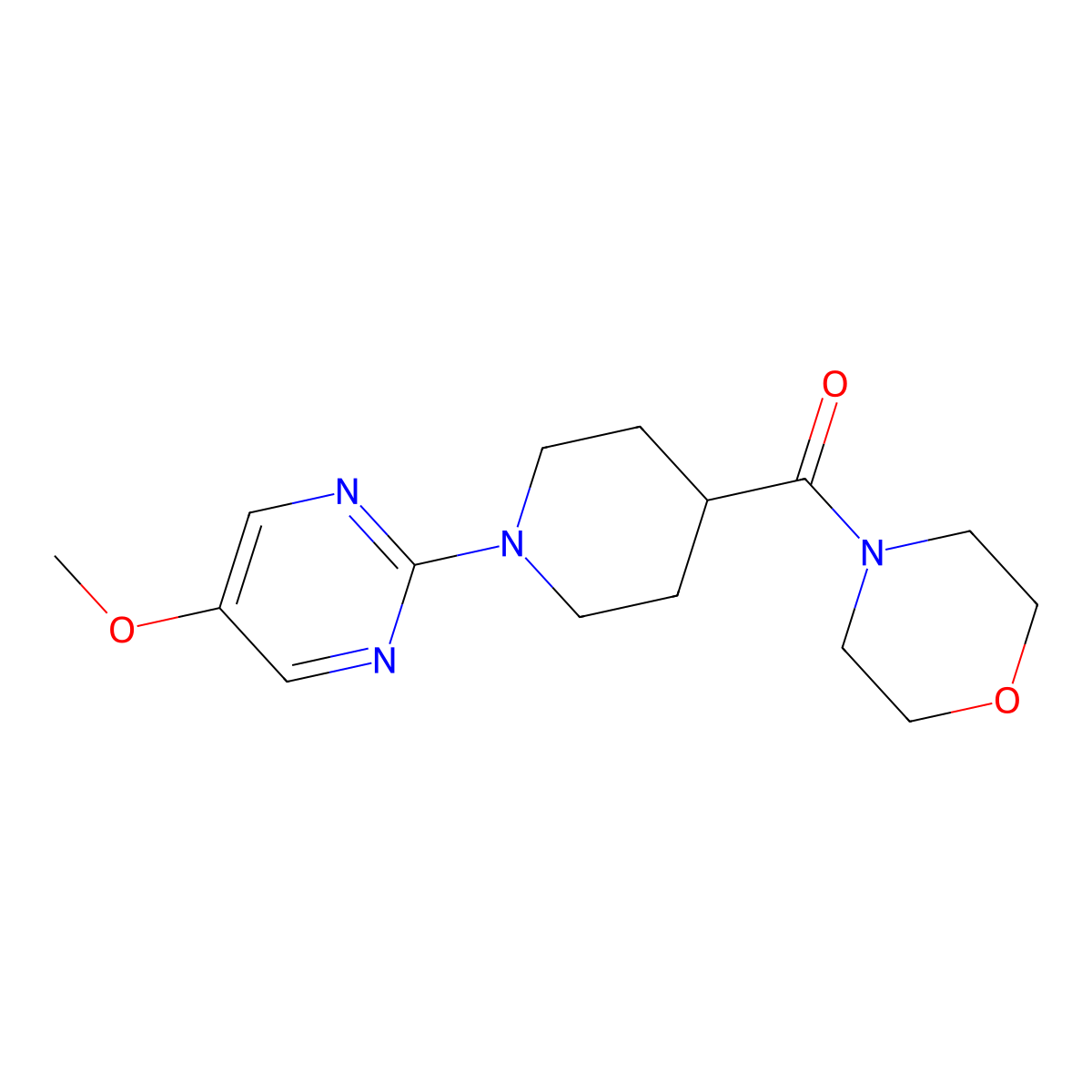 4-[1-(5-Methoxypyrimidin-2-yl)piperidine-4-carbonyl]morpholine molecular structure, CAS 2877644-09-0