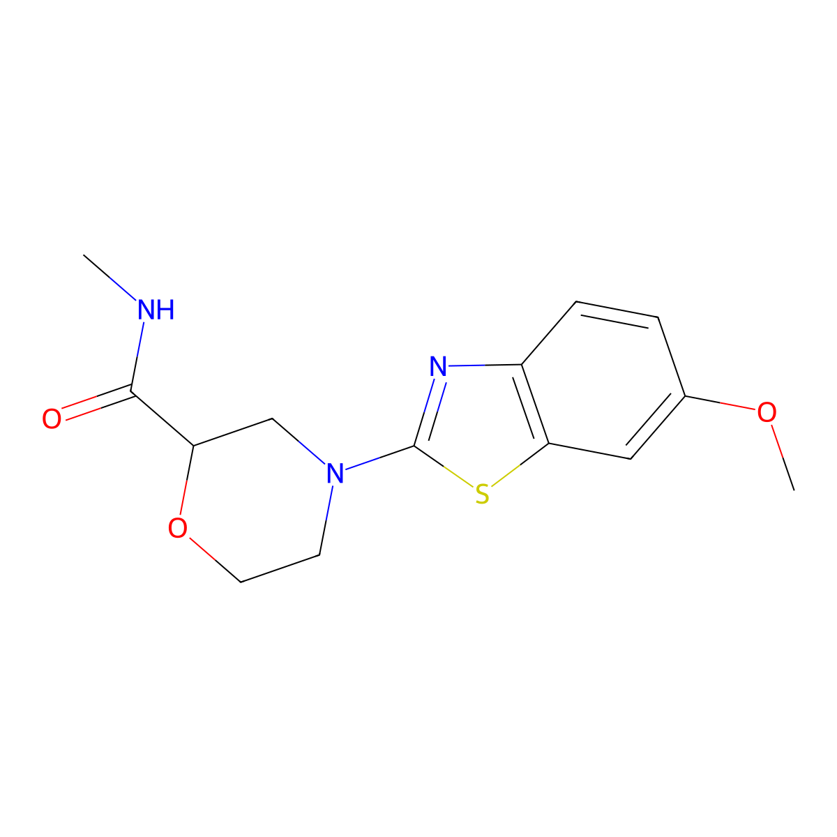 4-(6-methoxy-1,3-benzothiazol-2-yl)-N-methylmorpholine-2-carboxamide molecular structure, CAS 2877644-11-4