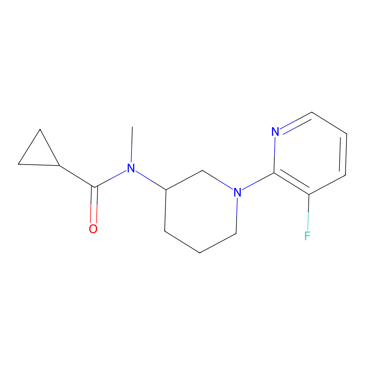 N-[1-(3-fluoropyridin-2-yl)piperidin-3-yl]-N-methylcyclopropanecarboxamide molecular structure, CAS 2877644-16-9
