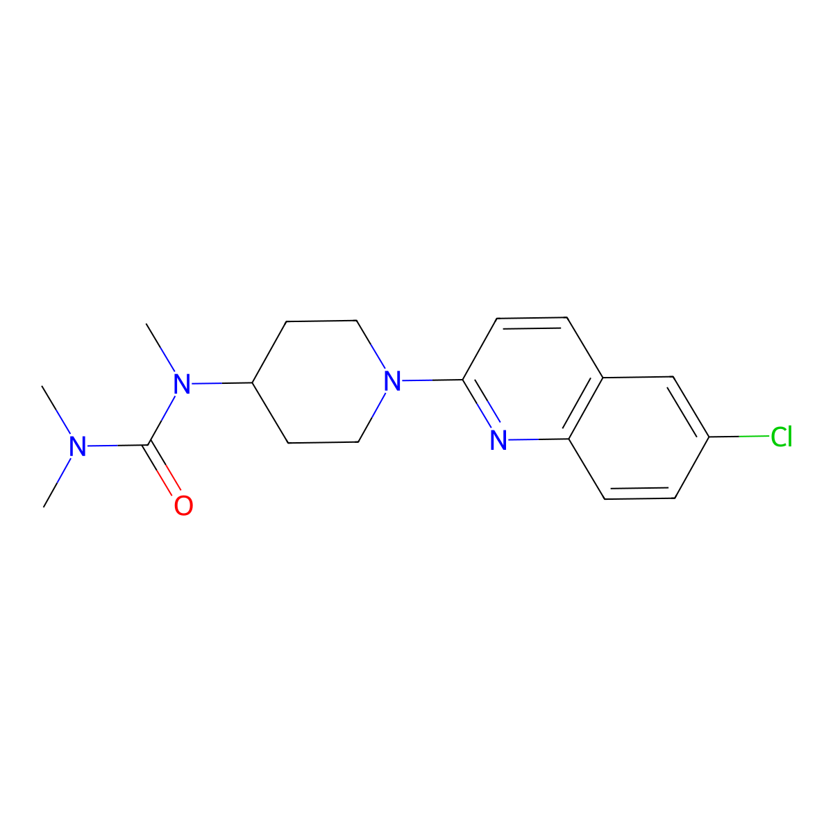 1-[1-(6-Chloroquinolin-2-yl)piperidin-4-yl]-1,3,3-trimethylurea molecular structure, CAS 2877644-38-5