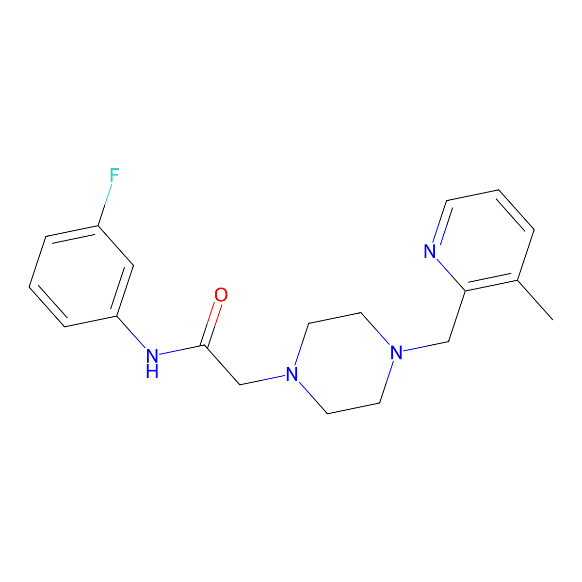 N-(3-fluorophenyl)-2-{4-[(3-methylpyridin-2-yl)methyl]piperazin-1-yl}acetamide molecular structure, CAS 2877644-39-6