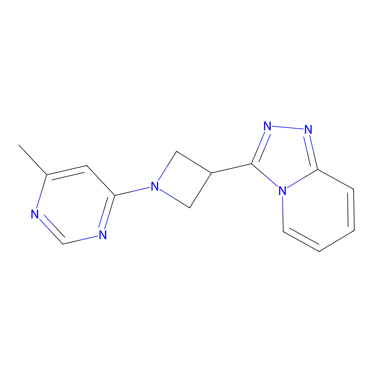 4-Methyl-6-(3-{[1,2,4]triazolo[4,3-a]pyridin-3-yl}azetidin-1-yl)pyrimidine molecular structure, CAS 2877644-45-4
