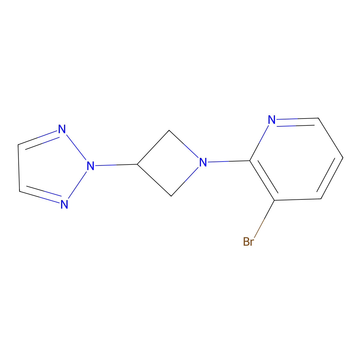 3-bromo-2-[3-(2H-1,2,3-triazol-2-yl)azetidin-1-yl]pyridine molecular structure, CAS 2877644-48-7