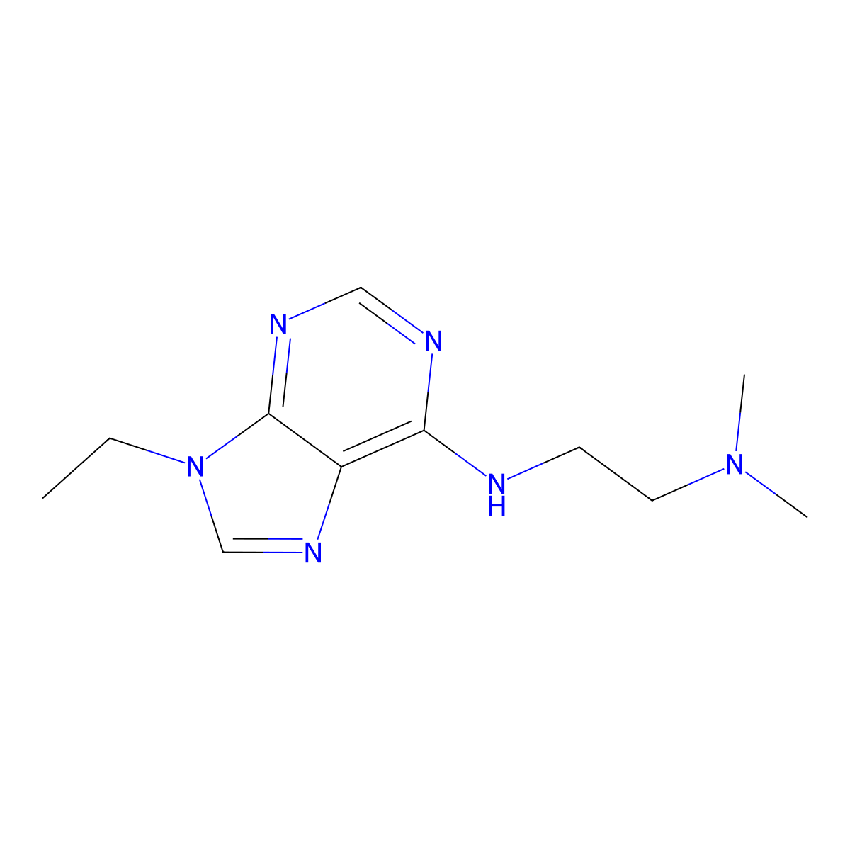 N-[2-(dimethylamino)ethyl]-9-ethyl-9H-purin-6-amine molecular structure, CAS 2877644-56-7