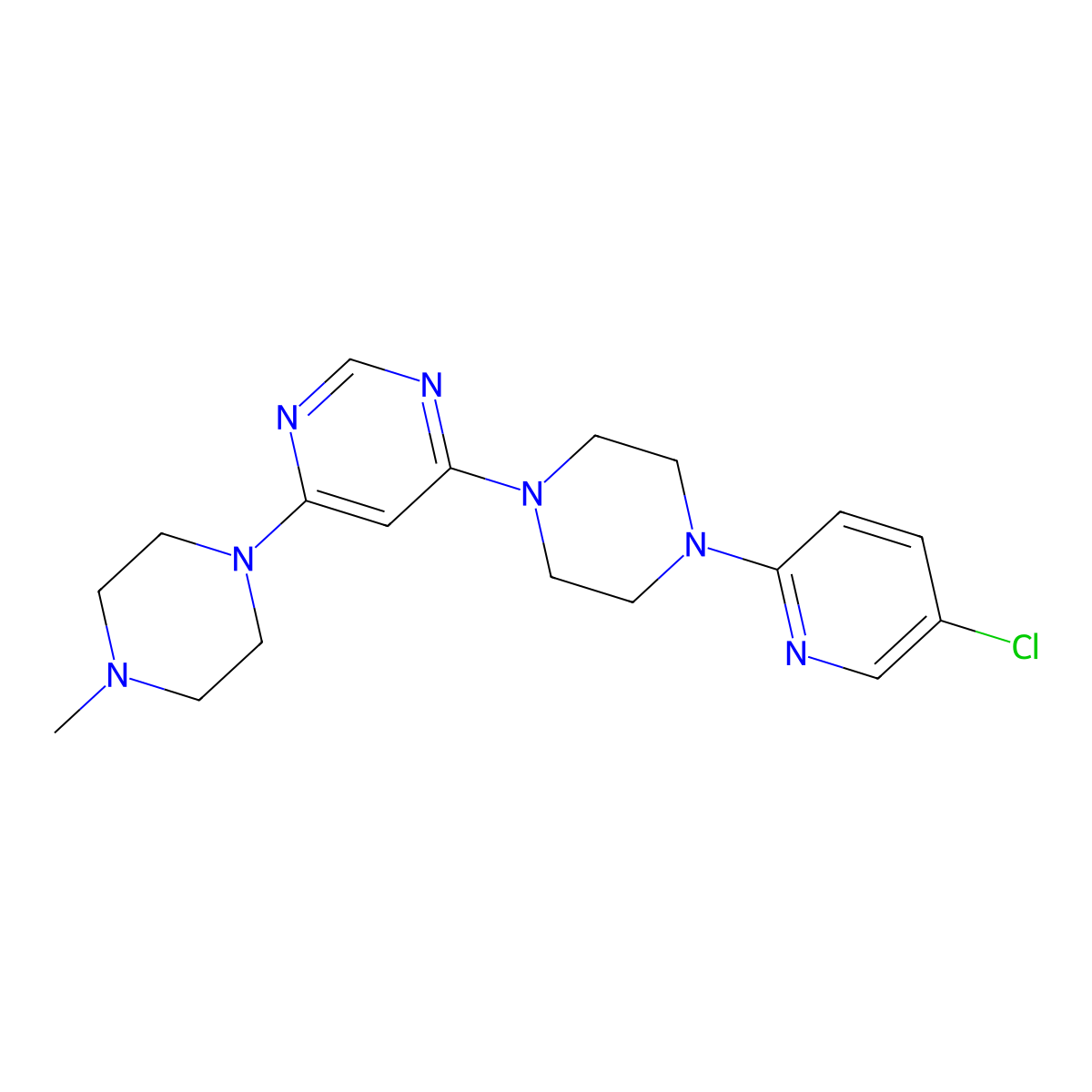 4-[4-(5-Chloropyridin-2-yl)piperazin-1-yl]-6-(4-methylpiperazin-1-yl)pyrimidine molecular structure, CAS 2877644-67-0