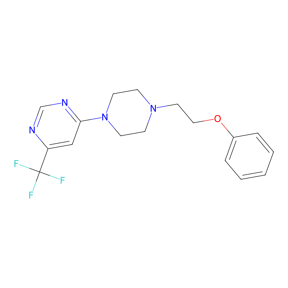 4-[4-(2-Phenoxyethyl)piperazin-1-yl]-6-(trifluoromethyl)pyrimidine molecular structure, CAS 2877644-68-1