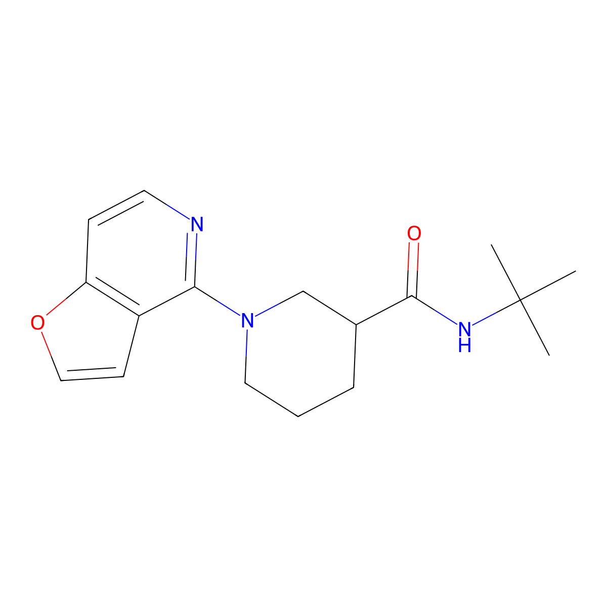 N-tert-butyl-1-{furo[3,2-c]pyridin-4-yl}piperidine-3-carboxamide molecular structure, CAS 2877644-92-1