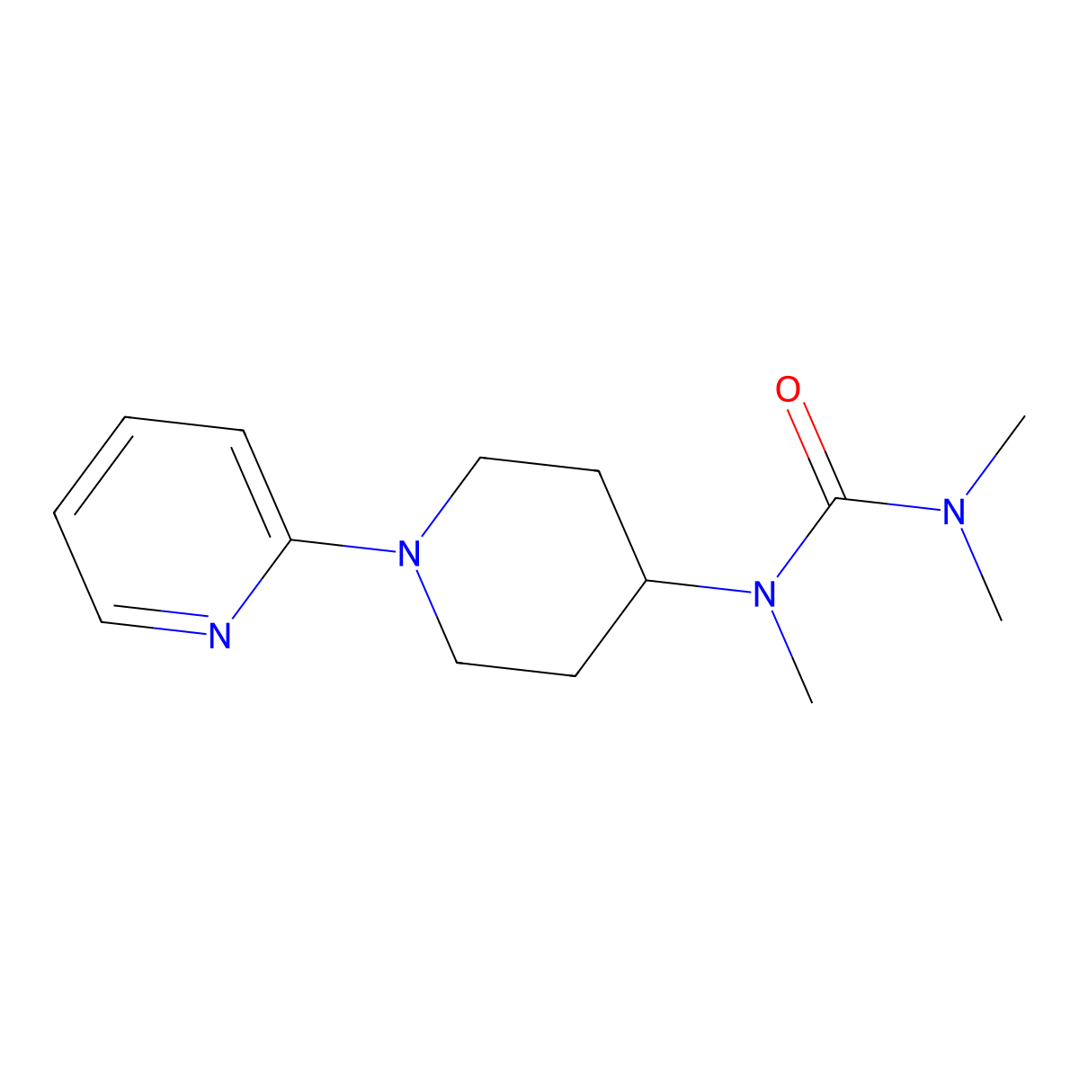 1,3,3-Trimethyl-1-[1-(pyridin-2-yl)piperidin-4-yl]urea molecular structure, CAS 2877645-22-0