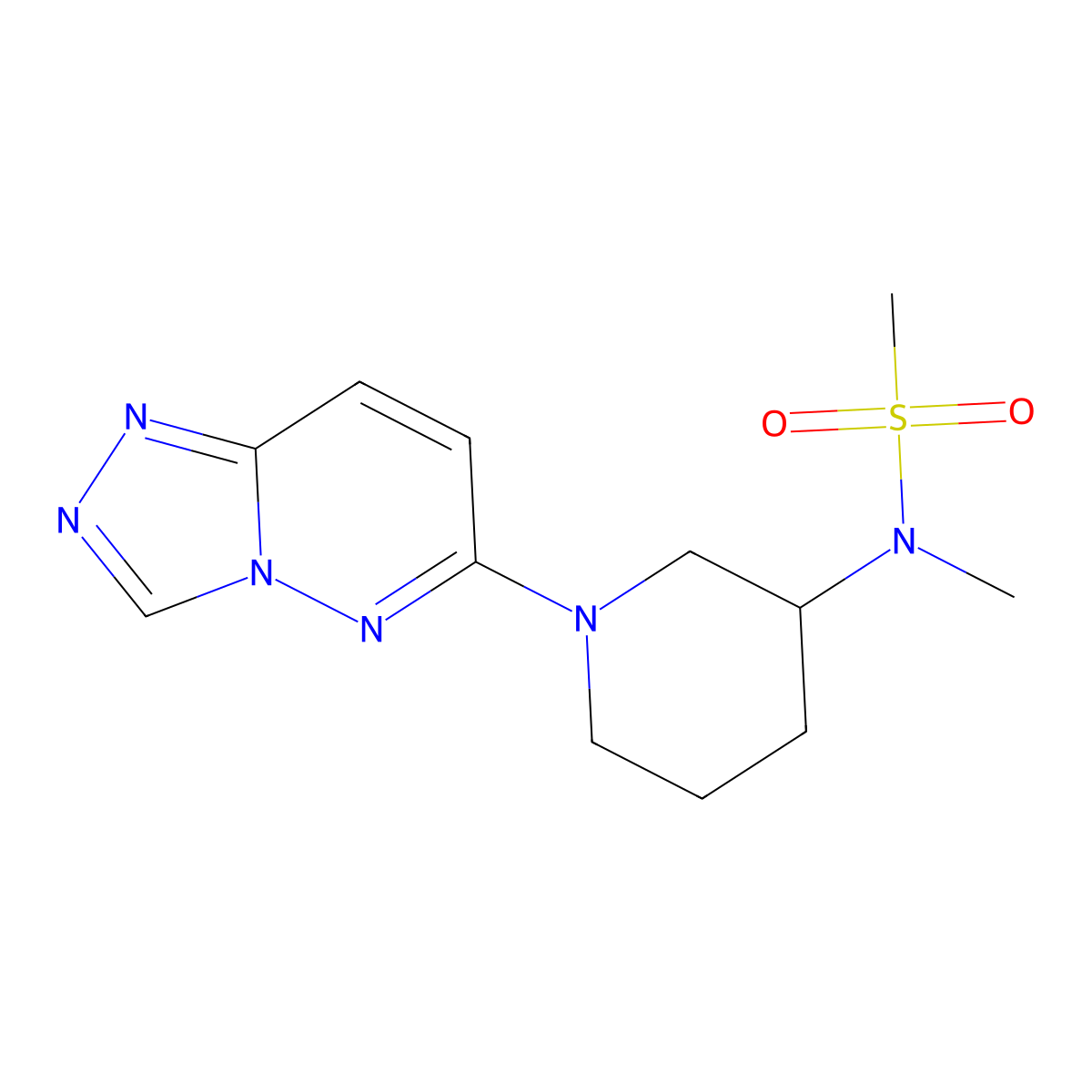 N-methyl-N-(1-{[1,2,4]triazolo[4,3-b]pyridazin-6-yl}piperidin-3-yl)methanesulfonamide molecular structure, CAS 2877645-33-3