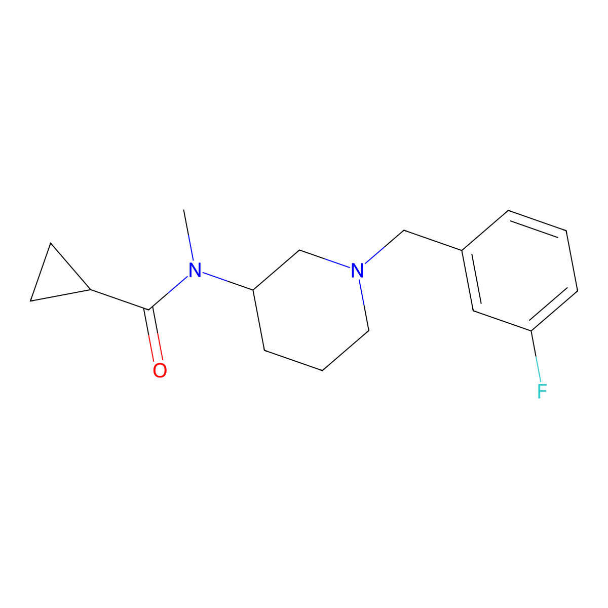 N-{1-[(3-fluorophenyl)methyl]piperidin-3-yl}-N-methylcyclopropanecarboxamide molecular structure, CAS 2877645-46-8