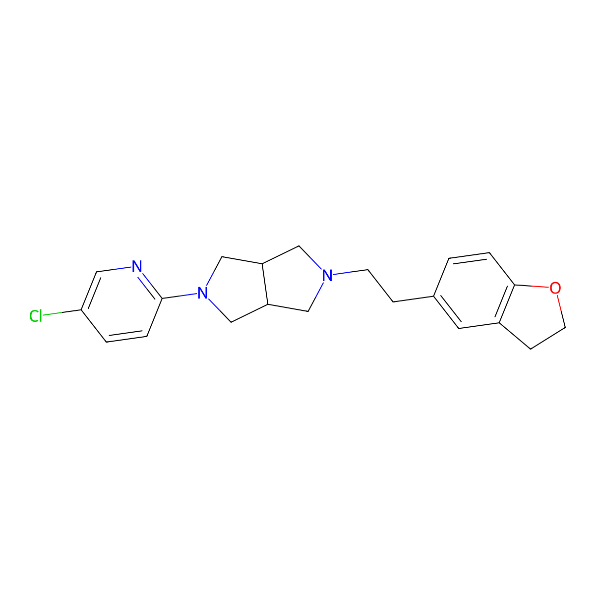 5-Chloro-2-{5-[2-(2,3-dihydro-1-benzofuran-5-yl)ethyl]-octahydropyrrolo[3,4-c]pyrrol-2-yl}pyridine molecular structure, CAS 2877645-66-2