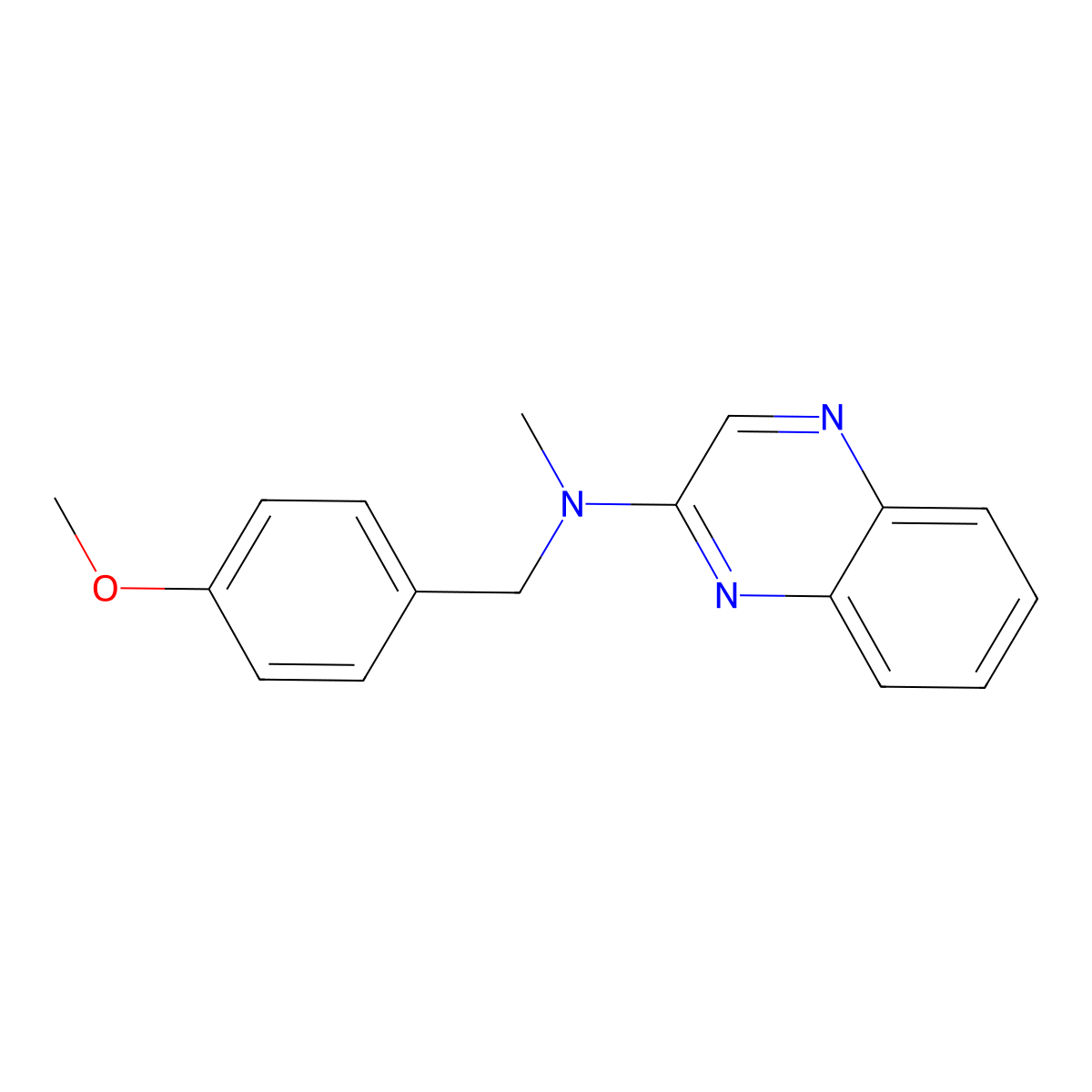 N-[(4-methoxyphenyl)methyl]-N-methylquinoxalin-2-amine molecular structure, CAS 2877645-82-2