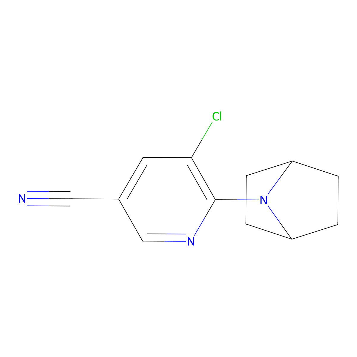 6-{7-Azabicyclo[2.2.1]heptan-7-yl}-5-chloropyridine-3-carbonitrile molecular structure, CAS 2877645-86-6