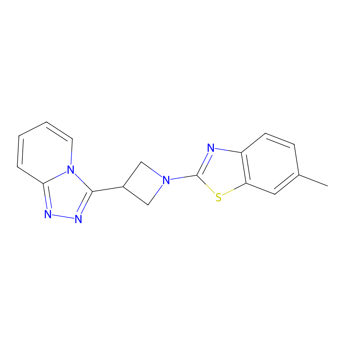 6-Methyl-2-(3-{[1,2,4]triazolo[4,3-a]pyridin-3-yl}azetidin-1-yl)-1,3-benzothiazole molecular structure, CAS 2877646-19-8