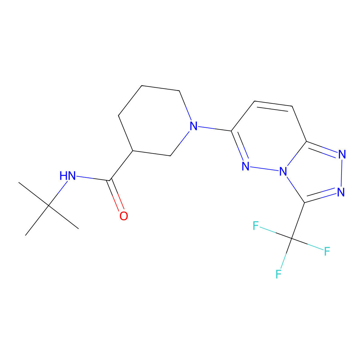 N-tert-butyl-1-[3-(trifluoromethyl)-[1,2,4]triazolo[4,3-b]pyridazin-6-yl]piperidine-3-carboxamide molecular structure, CAS 2877646-21-2