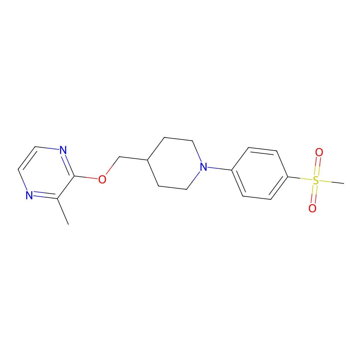 2-{[1-(4-Methanesulfonylphenyl)piperidin-4-yl]methoxy}-3-methylpyrazine molecular structure, CAS 2877646-34-7